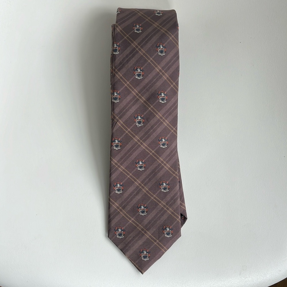 Vintage Mark Shale Men’s tie, brown plaid design